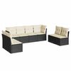 vidaXL 8-tlg. Garten-Sofagarnitur mit Kissen Schwarz Poly Rattan