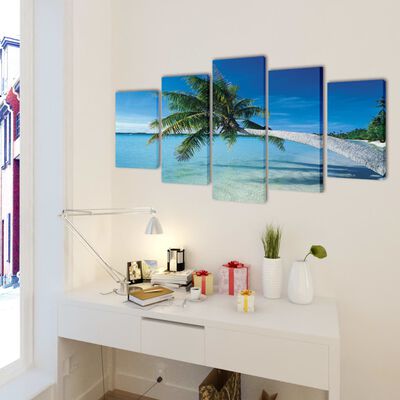 Bilder Dekoration Set Strand mit Palmen 200 x 100 cm
