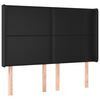 vidaXL Boxspringbett mit Matratze & LED Schwarz 140x200 cm Kunstleder