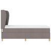 vidaXL Boxspringbett mit Matratze Dunkelgrau 90x190 cm Taupe Stoff