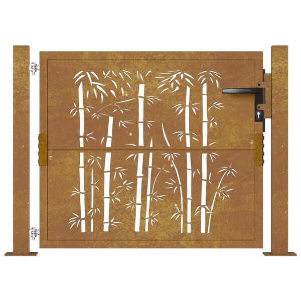 vidaXL Gartentor 100x100 cm Cortenstahl Bambus-Design