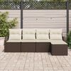 vidaXL Sofa Set mit Kissen 5 pcs Braun und Creme Poly-Rattan