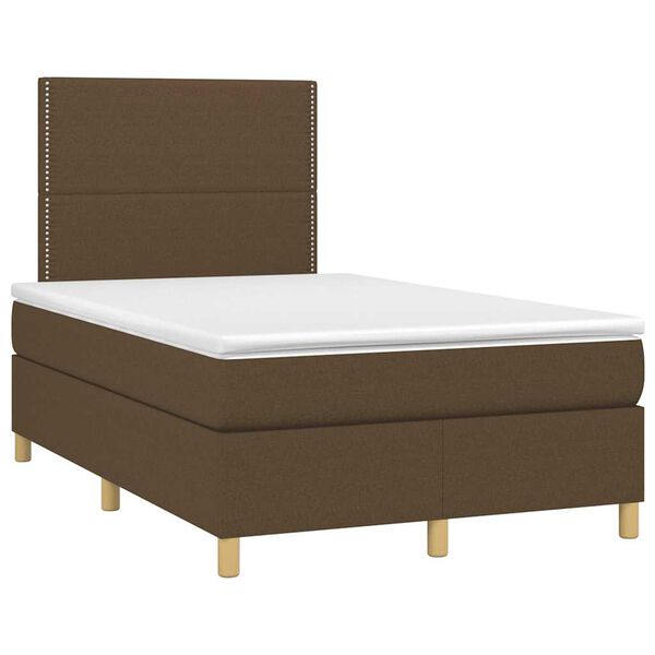 vidaXL Boxspringbett mit Matratze Dunkelbraun 120x190 cm Stoff