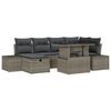 vidaXL Garten-Sofa-Set mit Kissen mit Speicher 7 pcs Grau Poly Rattan