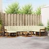 vidaXL Outdoor-Sofagarnitur mit Kissen 9 pcs Natur und Creme