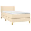 vidaXL Boxspringbett mit Matratze Creme 90x200 cm Stoff