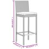 vidaXL 5-tlg. Gartenbar-Set mit Kissen Grau Poly Rattan
