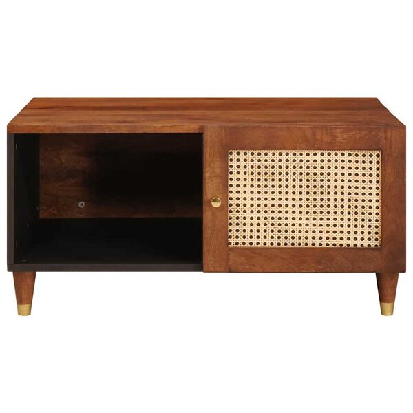 vidaXL Kaffee-Tische Braun 80 x 50 x 40 cm Rohr und massives Mangoholz