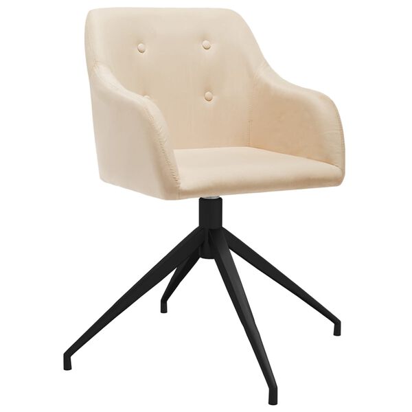 vidaXL Esszimmerst&uuml;hle 6 Stk. Drehbar Creme Stoff