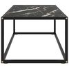 vidaXL Couchtisch Schwarz mit Schwarzem Glas in Marmor-Optik 100x50x35