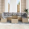 vidaXL Garten-Sofa-Set mit Kissen 8 pcs Beige und Hellgrau