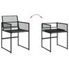 vidaXL 11-tlg. Garten-Essgruppe Schwarz Poly Rattan
