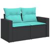 vidaXL 7-tlg. Garten-Sofagarnitur mit Kissen Grau Poly Rattan