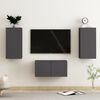 vidaXL 3-tlg. TV-Schrank-Set Grau Holzwerkstoff