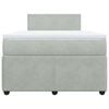 vidaXL Boxspringbett mit Matratze Hellgrau 120x190 cm Samt