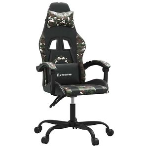 vidaXL Gaming-Stuhl Schwarz und Tarnfarben Kunstleder
