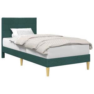 vidaXL Bettrahmen mit Kopfteil Dunkelgr&uuml;n 80 x 200 cm Stoff