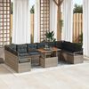 vidaXL Garten-Sofa-Set mit Kissen 11 pcs Grau und Braun