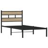 vidaXL Metallbett ohne Matratze Sonoma-Eiche 107x203 cm
