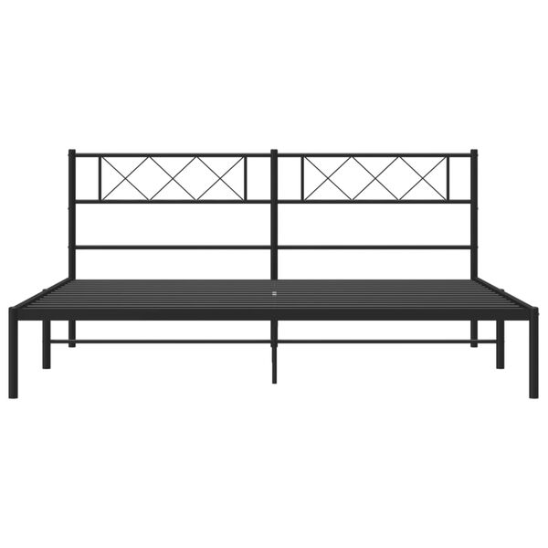 vidaXL Bettgestell mit Kopfteil Metall Schwarz 180x200 cm