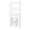 vidaXL Badezimmerschrank Albuquerque Holz Wei&szlig; 46x24x117,5 cm