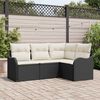 vidaXL Gartensofa-set 4 pcs Schwarz Poly-Rattan