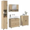 vidaXL Badezimmerm&ouml;bel-Set 4 pcs Sonoma-Eiche Sperrholz und Metall