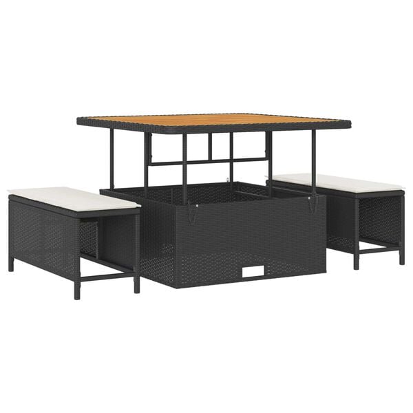 vidaXL Gartensofa-set 9 pcs Schwarz Poly-Rattan