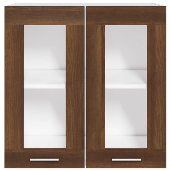 vidaXL H&auml;ngeschrank Lyon Glas Braun Eiche-Optik 60x31x60 cm Holzwerkstoff