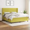 vidaXL Boxspringbett mit Matratze Gr&uuml;n 180x200 cm Stoff