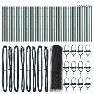 vidaXL Bodenmontierter Sechseckzaun 100 x 0,8 m Grau Netz