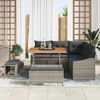 vidaXL Garten-Sofa-Set mit Kissen mit Speicher mit Kissen 8 pcs Grau