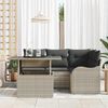 vidaXL Garten-Sofa-Set mit Kissen 5 pcs Hellgrau Poly Rattan
