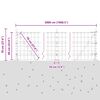 vidaXL Zaun mit Pfosten Grau 0,6 x 50 m Stahl und PVC