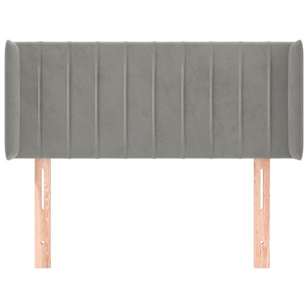 vidaXL Kopfteil mit Ohren Hellgrau 103x16x78/88 cm Samt