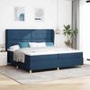 vidaXL Boxspringbett mit Matratze Dunkelgrau 90x190 cm Blau Stoff