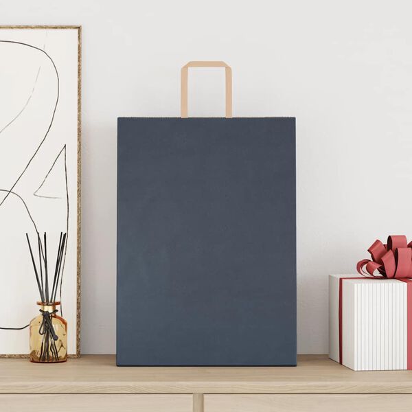 vidaXL Papiertragetaschen 50 Stk. mit Henkeln Blau 32x17x44 cm
