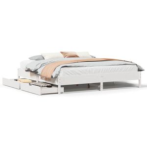 vidaXL Massivholzbett ohne Matratze Wei&szlig; 180x200 cm Kiefernholz