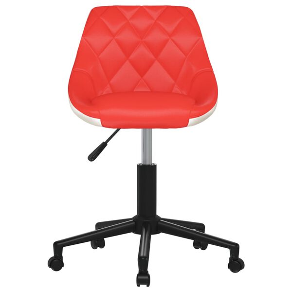 vidaXL B&uuml;rostuhl Drehbar Rot und Wei&szlig; Kunstleder
