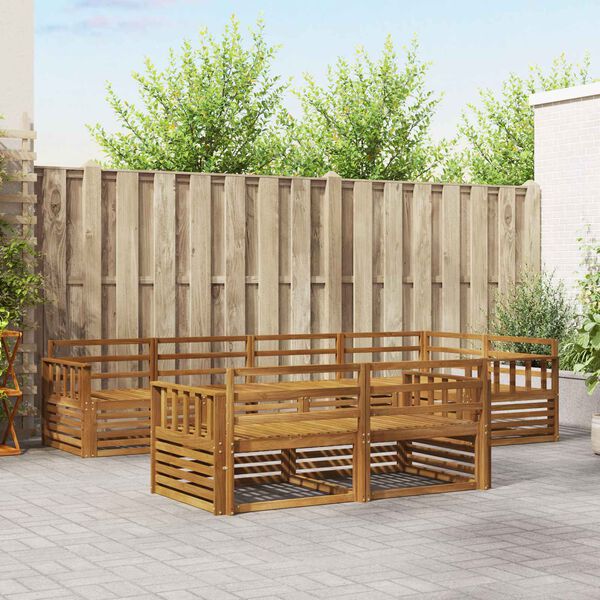 vidaXL Outdoor-Sofagarnitur 7 pcs Natur Massivholz Akazie