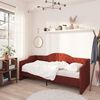 vidaXL Tagesbett mit Matratze USB Weinrot Stoff 90x200 cm