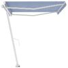 vidaXL Standmarkise Manuell Einziehbar 400x350 cm Blau/Wei&szlig;