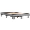 vidaXL Bettgestell Grau Sonoma 135x190 cm Holzwerkstoff und Metall