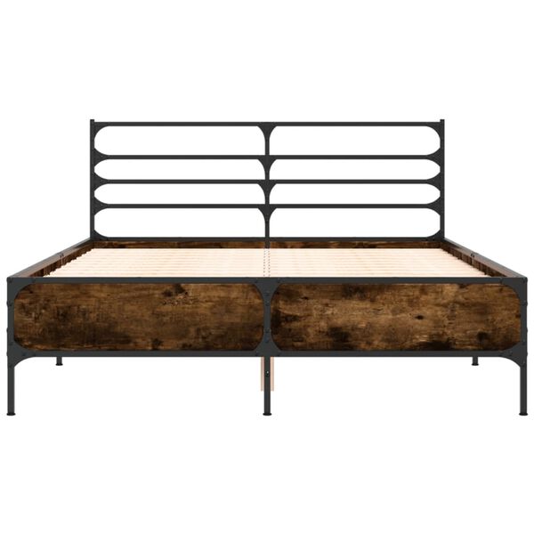 vidaXL Bettgestell R&auml;uchereiche 120x200 cm Holzwerkstoff und Metall