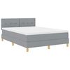 vidaXL LED Boxspringbett mit Kopfteil Hellgrau 160 x 200 cm Stoff