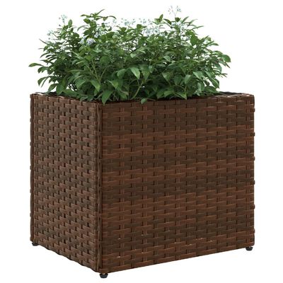 vidaXL Pflanzkübel Braun 36x30x32 cm Poly Rattan