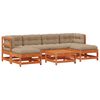 vidaXL Garten-Lounge-Set 7 stk. Wachsbraun Massives Kiefernholz