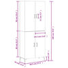 vidaXL Highboard Betongrau 69,5x34x180 cm Holzwerkstoff