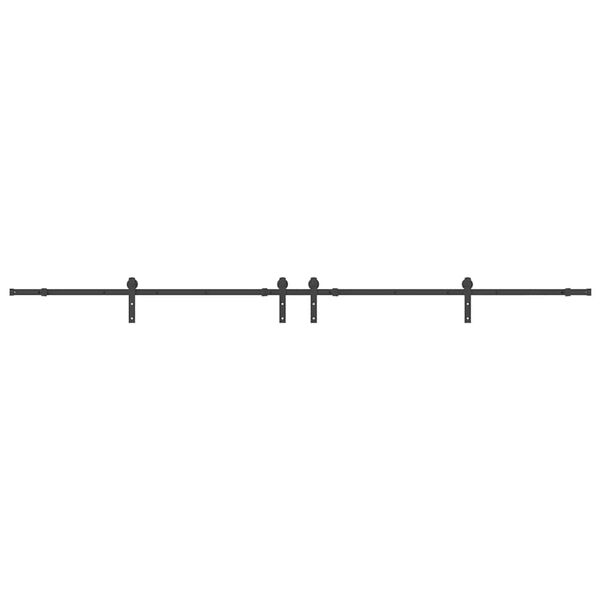 vidaXL Schiebet&uuml;rbeschlag-Set 366 cm Stahl Schwarz