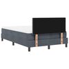 vidaXL LED Boxspringbett mit Matratze Dunkelgrau 120 x 190 cm Samt